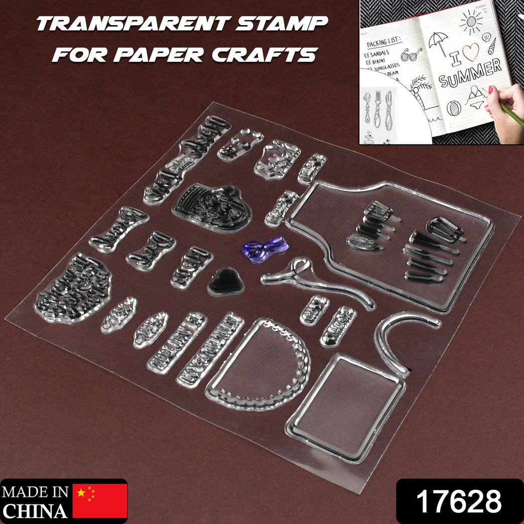 Reusable Rubber Stamp Tpr Stamp Diy Accessories Good Stamping Effect Diy Transparent Stamp Stick Repeatedly For Envelope For Diary For Invitation Letter Photo Album Decoration For Paper Crafts (Mix Design 1 Set)