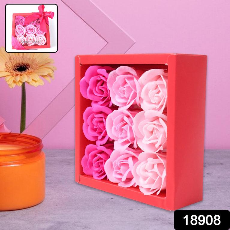 9 Pc Rose Flower Bath Soap (9 Pcs Set)