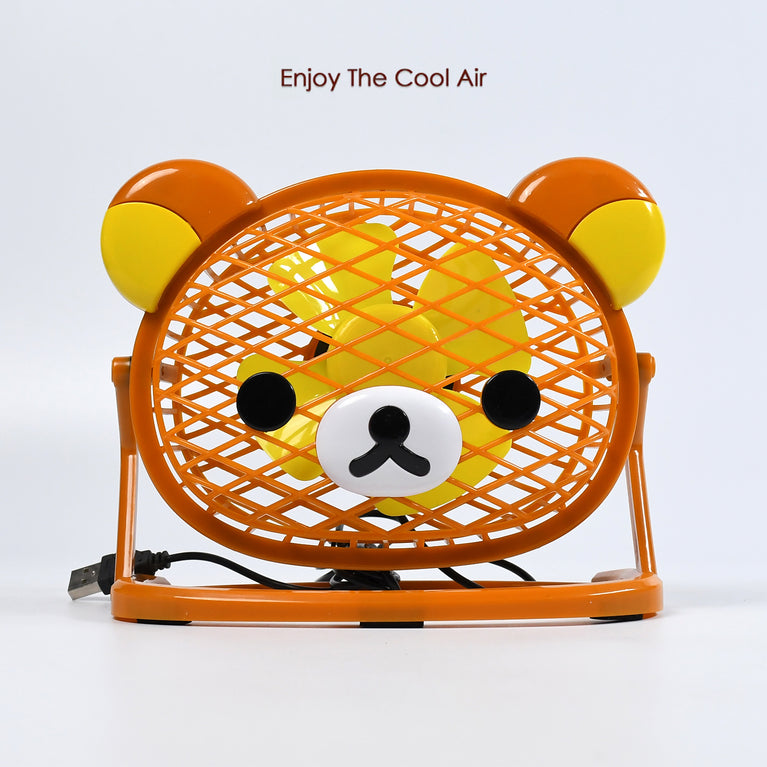 7714 Teddy Bear Portable Fan Adjustable Usb Fan Suitable For Home Office Car Multi Use Fan (Battery Not Include)