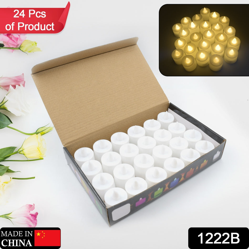 1222b Festival Decorative - Led Tealight Candles Battery Operated Candle Ideal For Party Wedding Birthday Gifts (24pc) ( Diya Divo Diva Deepak Jyoti