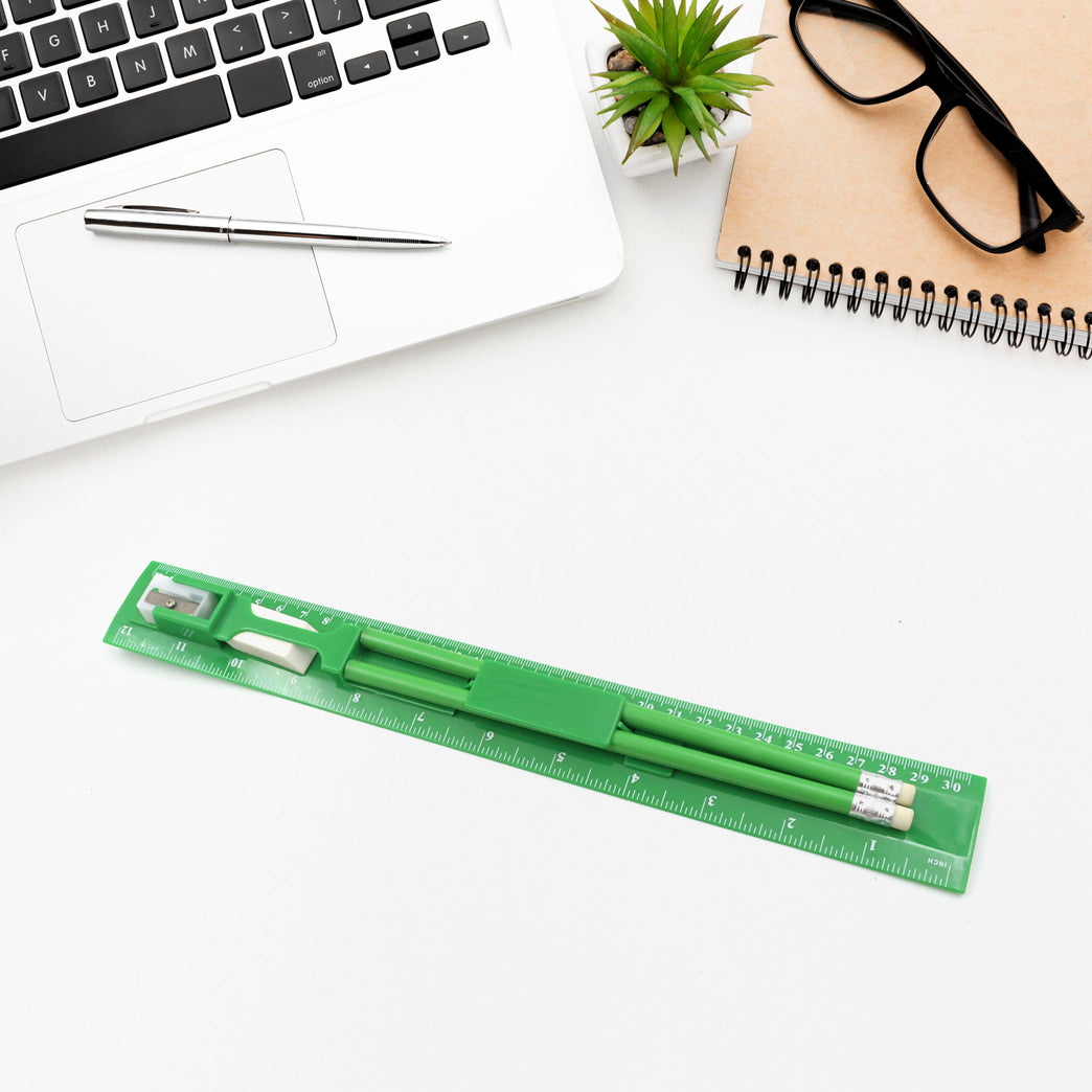 4532 School Office Set (Ruler 2 Pencils Eraser Sharpener) Stationary Set 5 Items Educational Item For School Going Kids Stationary Set For Girls Boysstationary For Schoolgift Pack For Girls Kidsbirthday Gift Kids (5 Pc Set )