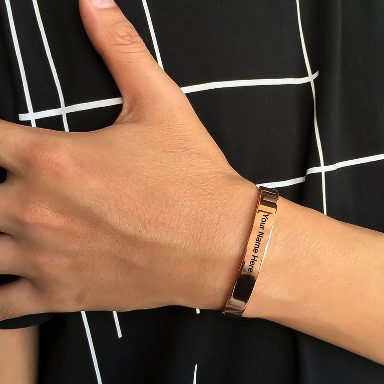 Customized Personalized Stylish Kada Bracelet (1 Pc Rose Gold Copper)