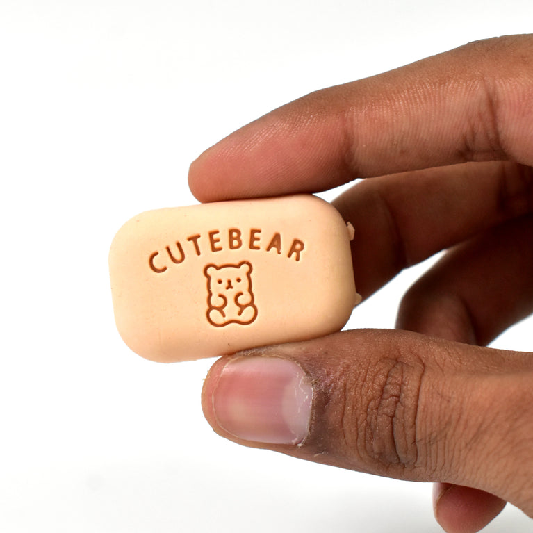 Cute Soap Shaped Erasers With Plastic Case (1 Pc With Case)