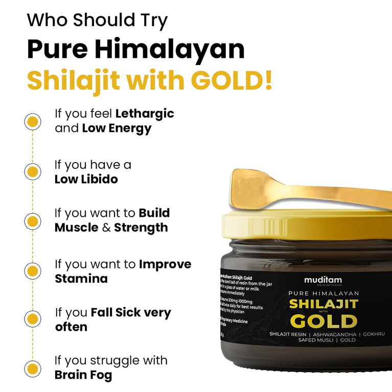 Himalayan Shilajit Gold Resin 20g Helps Improve Stamina Contains Gold