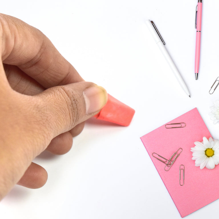 Pencil Top Eraser Rubber Erasers (1 Pc Mix Colour Design)