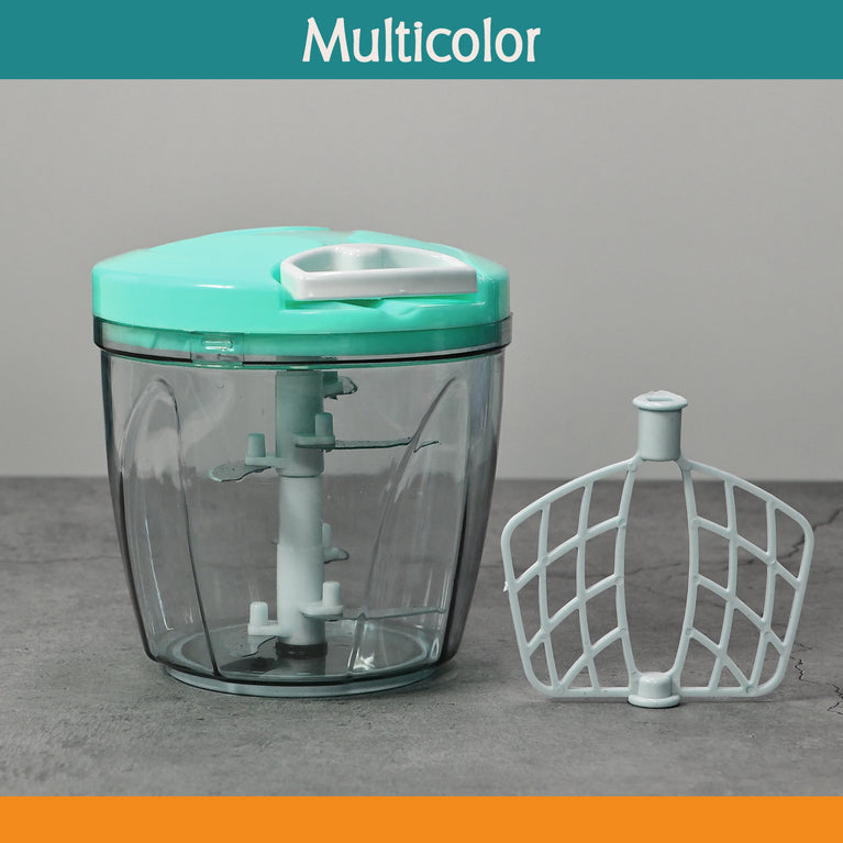 2065 6 Blade 2in1 Manual Food Chopper Compact Powerful Hand Held Vegetable Chopper (1000ml)
