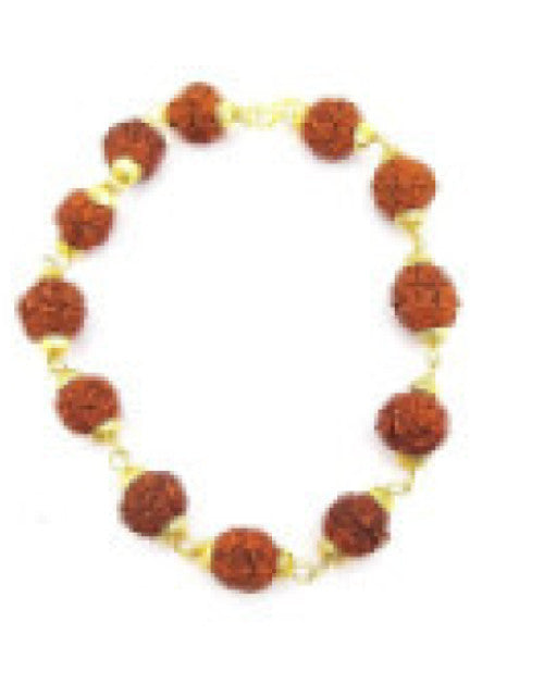 Original 5 Mukhi 5 Face Golden Cap Rudraksha Bracelet (Pack of 1)