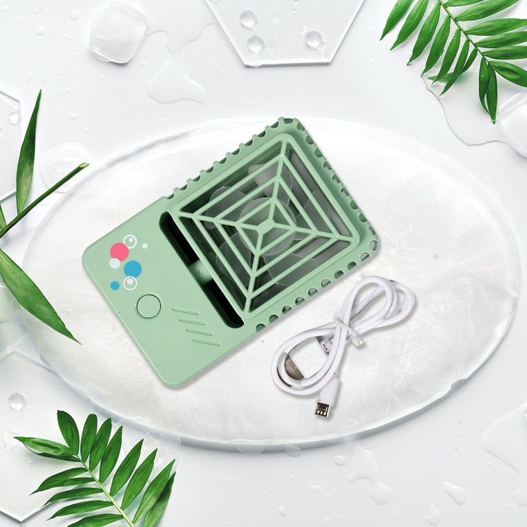 7608 Mini Desktop Fan Rechargeable Table Fan Handheld Fan Usb Fan Desk Fan Cooling Fan For Home Office Car Multi Use Fan (Battery Not Include)