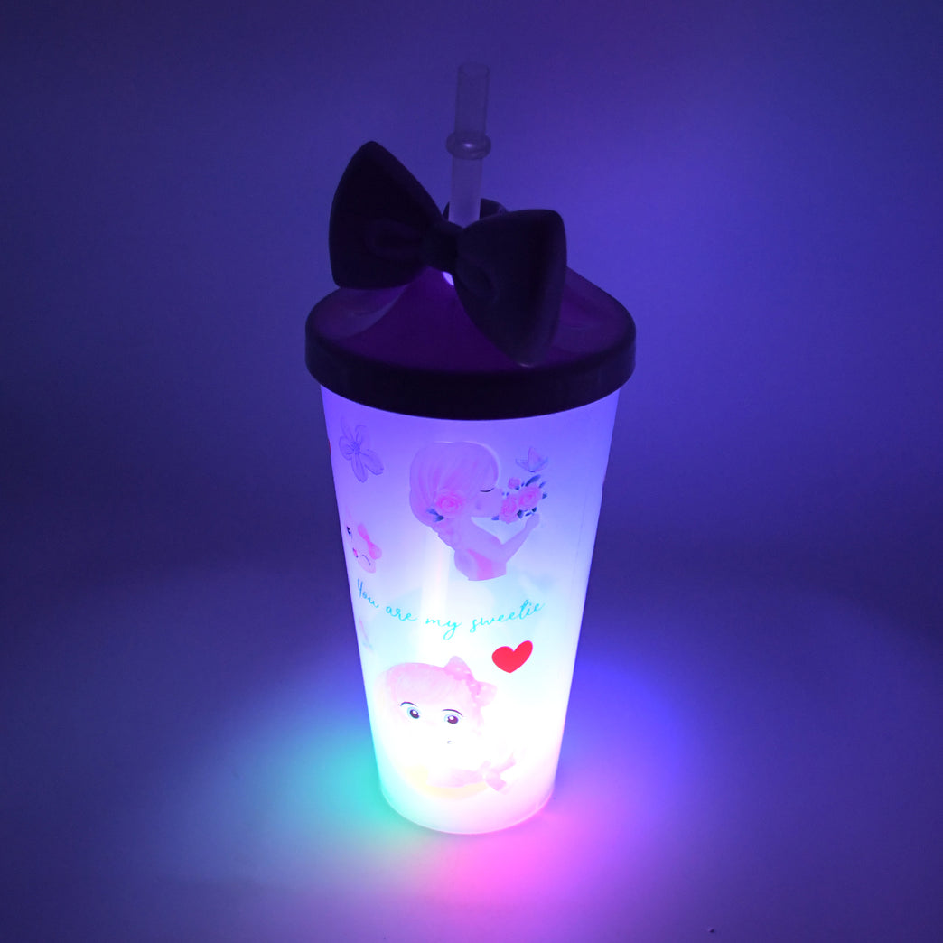 0290 Led Light Unicorn Water Bottletumbler Mug With Straw Lid For Kids Glitter Sipper With Toy Drinking Cups For Boys And Girls Schooltuitiongym Picnic Kids And Adults Birthday Return Gifts
