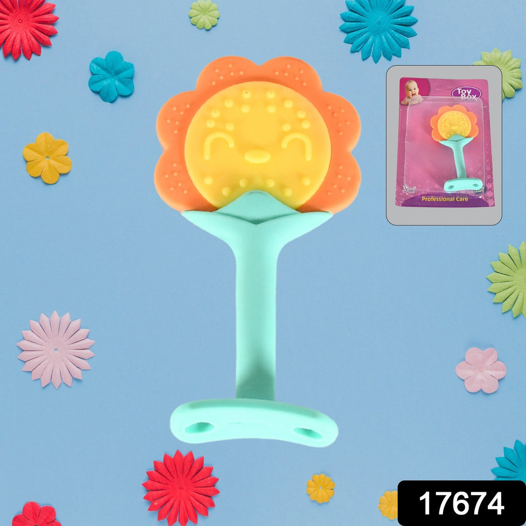Baby Silicone Teether Fruit Teether For Toddlers100 Food Grade Silicone Teether Non-toxic Latex Free Suitable For Kids Above 3 Months Sunflower Moon Shape(1 Pc)
