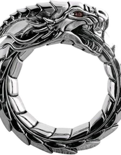 Punk Rings for Men Sleeping Dragon Ring