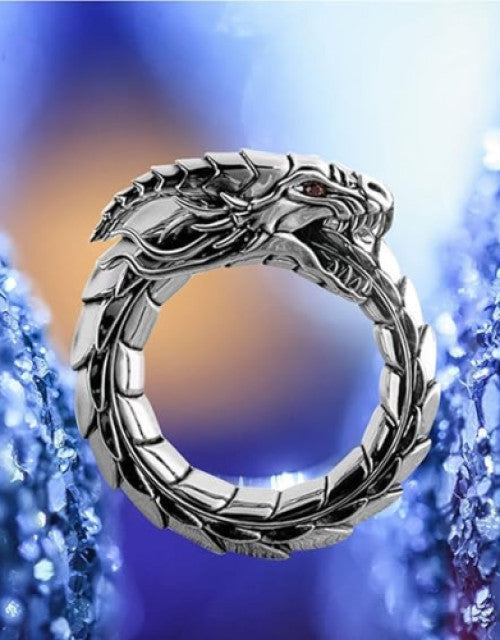 Punk Rings for Men Sleeping Dragon Ring