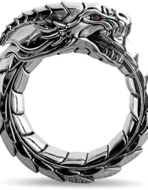 Punk Rings for Men Sleeping Dragon Ring