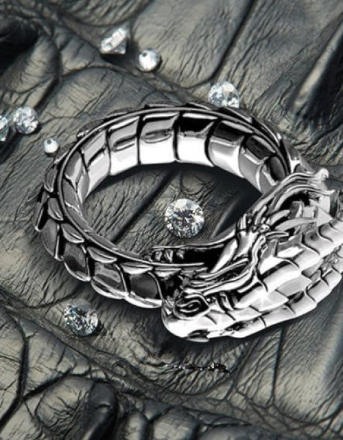 Punk Rings for Men Sleeping Dragon Ring