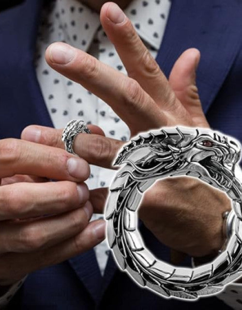 Punk Rings for Men Sleeping Dragon Ring