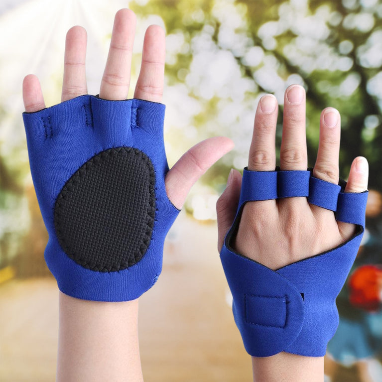 Palm Support Gloves Half Finger Gym Exercise Training Gloves Outdoor (1 Pair With Color Box)