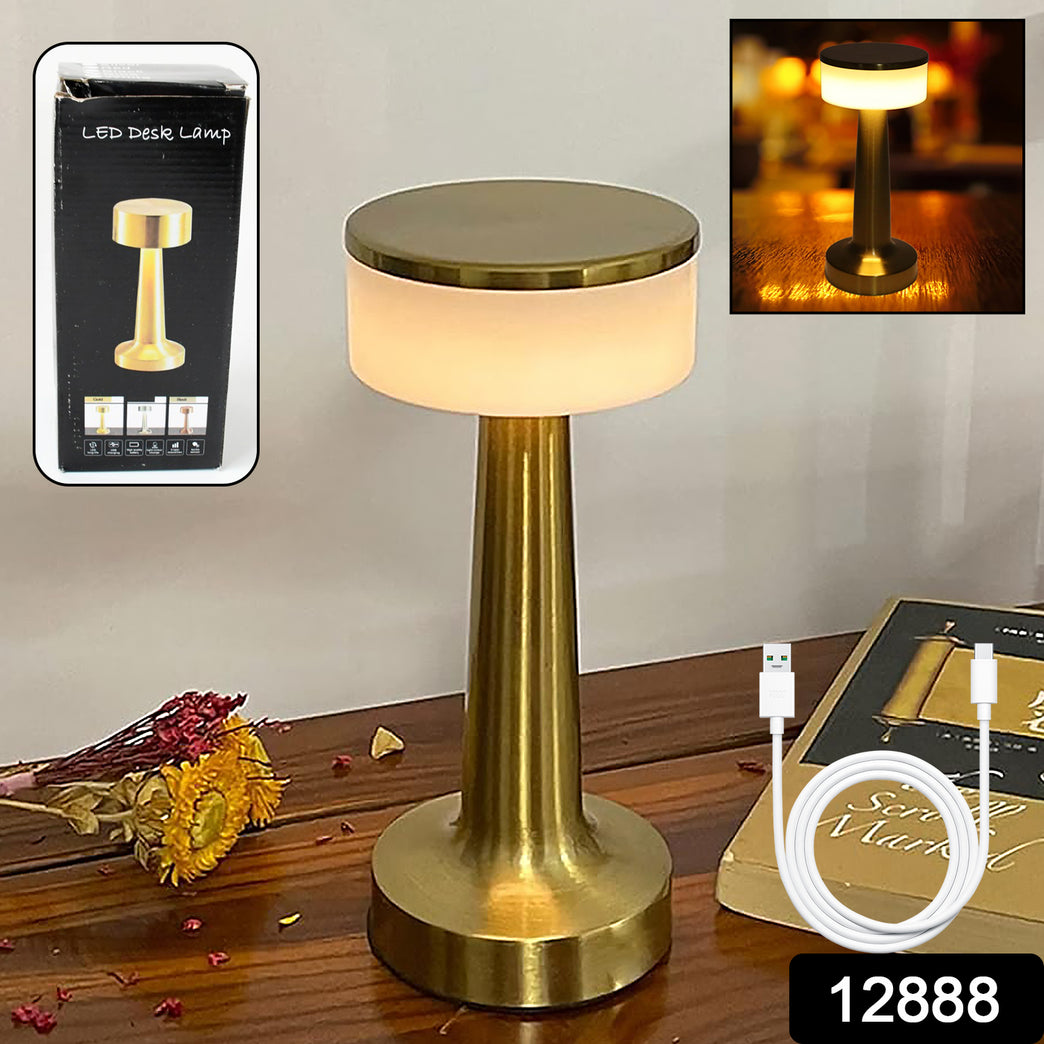 Led Lamp With Touch Control Decorative Desk Lamp Portable Metal Led Table Lamp Usb Rechargeable 3 Color 3 Levels Brightness Dimmable Eye Protection Modern Lamp For Home Decor Party Kids Room Bedroom (1 Pc)