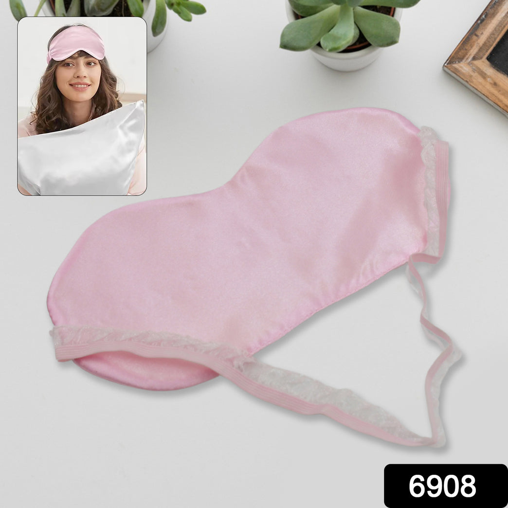 6908 New Men Women Blindfold Soft Satin Sleep Mask Eye Mask Blind Fold Block Out Light For Travel Shift Work Meditation (1pc)