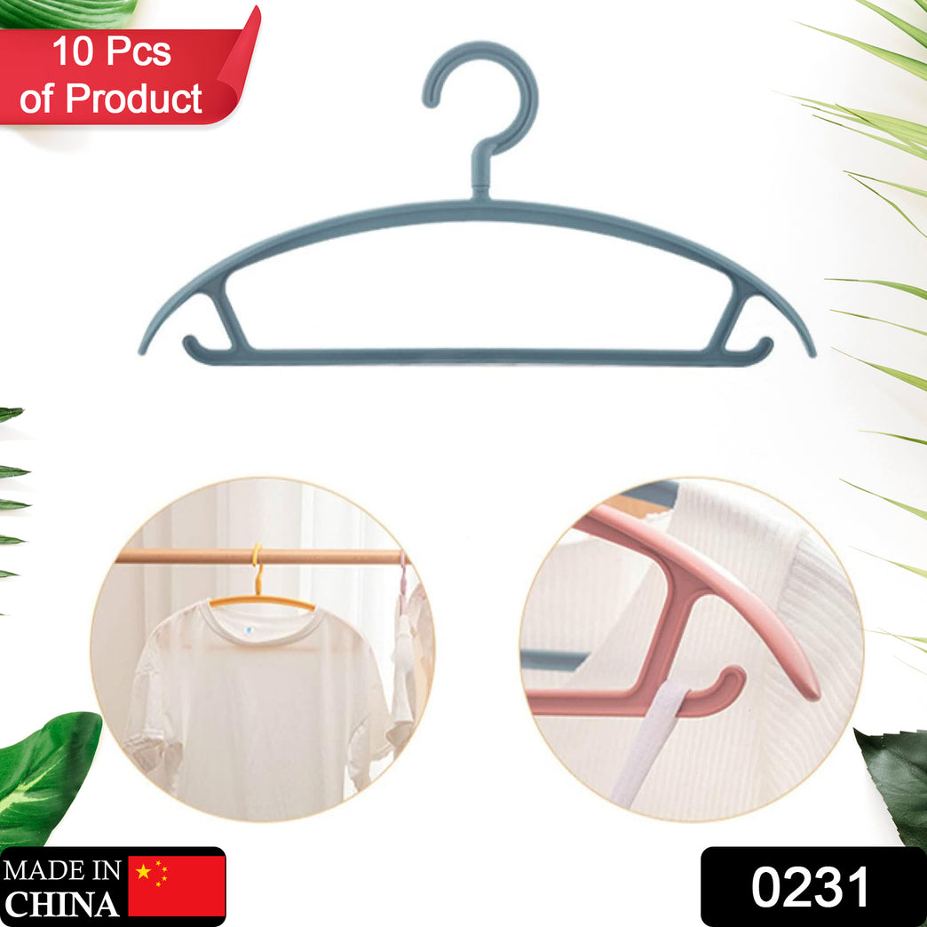 0231 Plastic Hangers Clothes Hangers - Lightweight Space Saving Hangers - Standard Hangers For Clothes - Durable Slim Sleek Hangers (10pc)