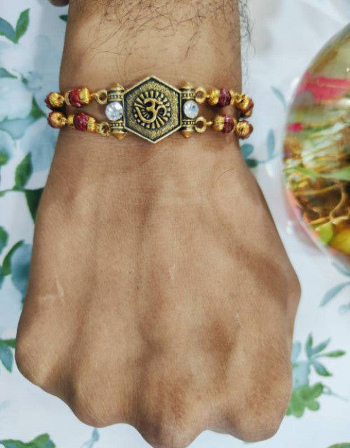 Raksha bandhan Gold Rakhi Set (Pack of 1)