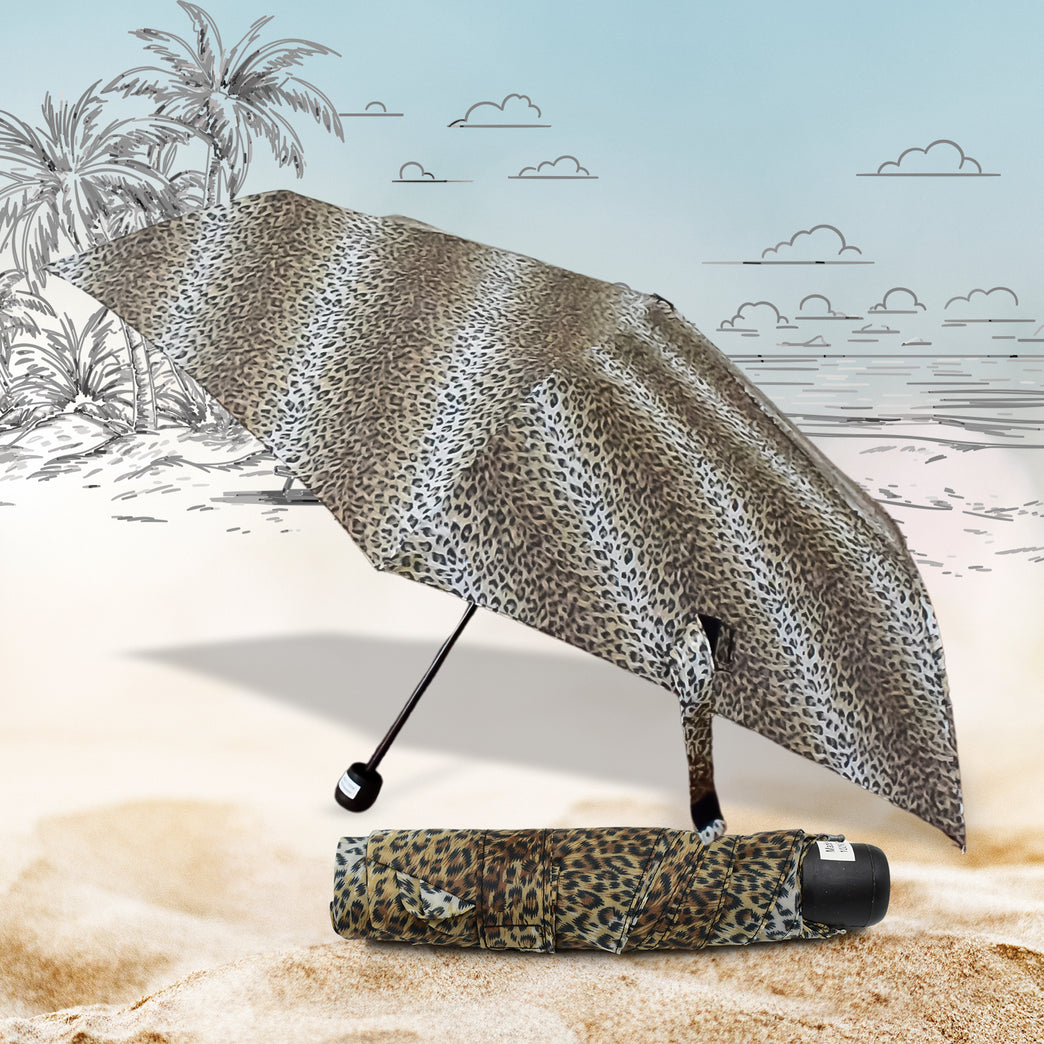 Leopard Shape 3-fold Sun Rain Protective Foldable Umbrella (1 Pc)