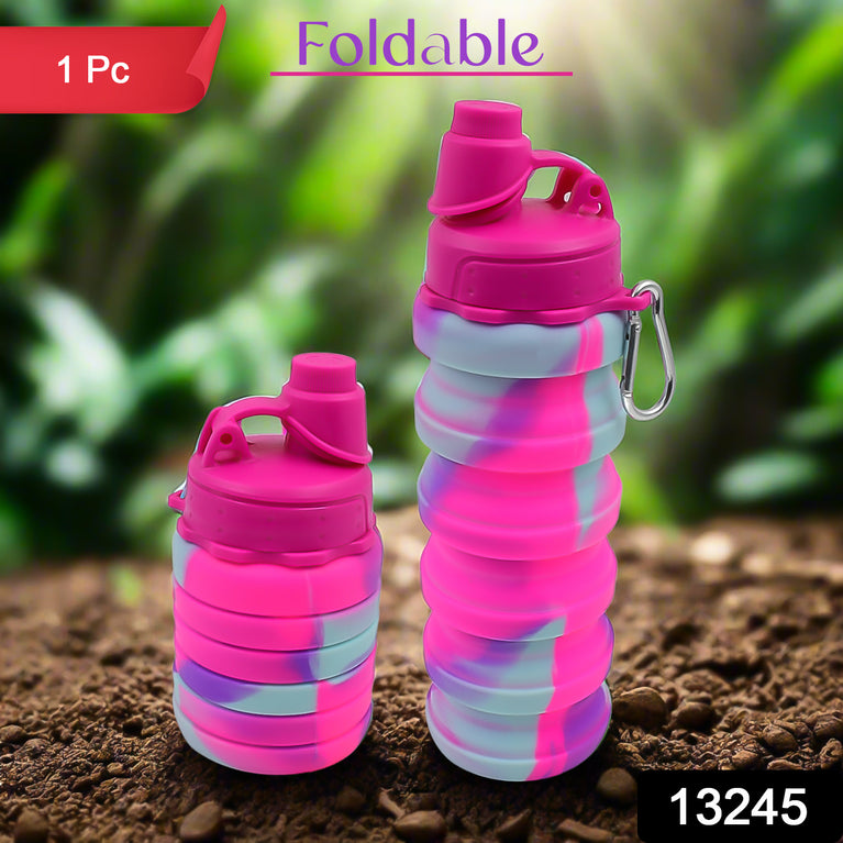 Silicone Foldable Water Bottle (1 Pc 24 Cm Foldable 500 Ml)