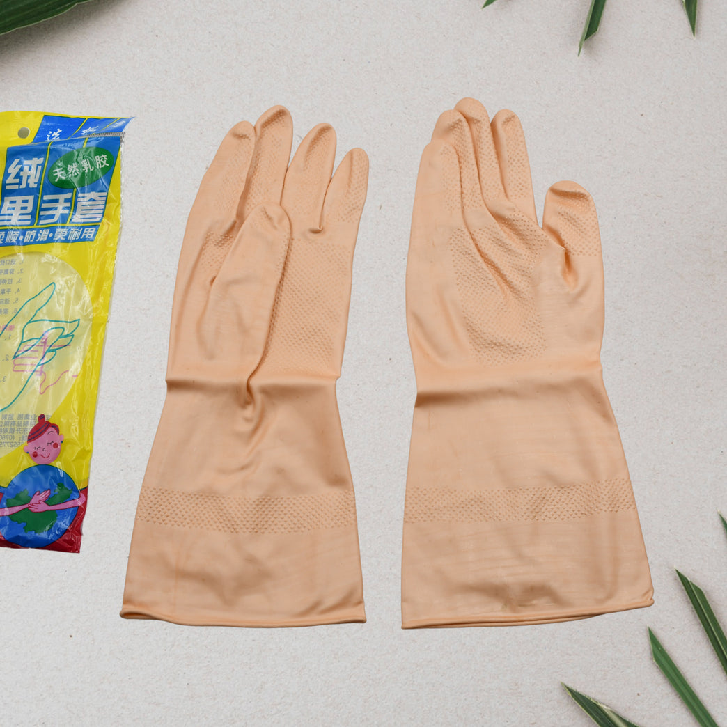 4855a Multipurpose Natural Gum Rubber Reusable Cleaning Gloves