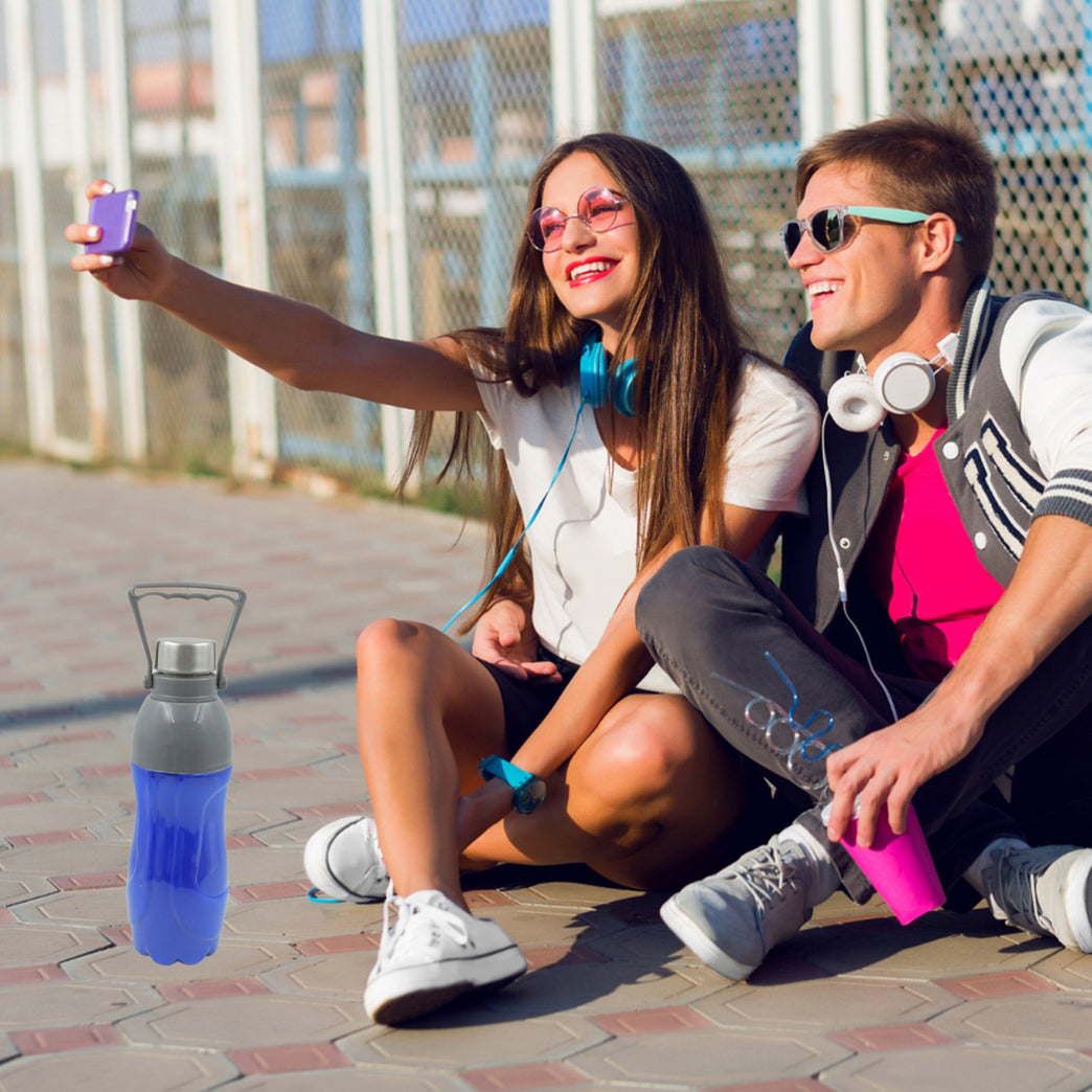 6277 Plastic Sports Insulated Water Bottle With Handle Easy To Carry High Quality Water Bottle Bpa-free Leak-proof For Kids School For Fridge Office Sports School Gym Yoga (1 Pc Mix Color)