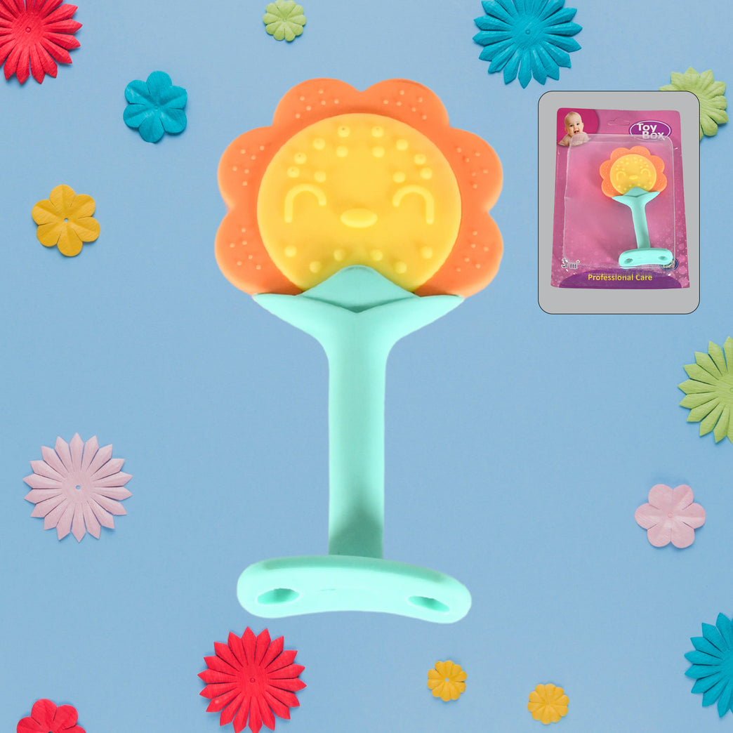 Baby Silicone Teether Fruit Teether For Toddlers100 Food Grade Silicone Teether Non-toxic Latex Free Suitable For Kids Above 3 Months Sunflower Moon Shape(1 Pc)