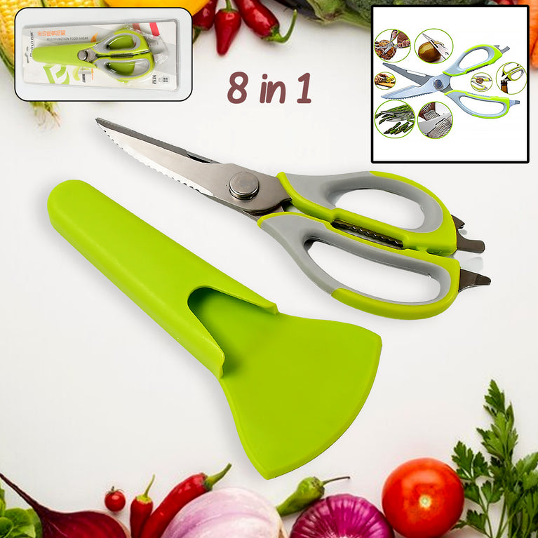 8193 Multi-purpose Kitchen Shears With Magnetic Holder Stainless Steel Red Multifunction Heavy Duty And Kitchen Scissors
