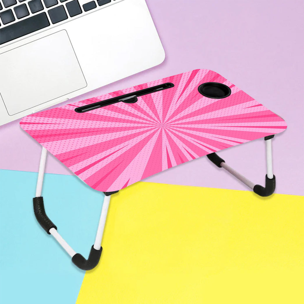 Barbie Design Foldable Bed Study Table Portable Multifunction Laptop Table Lapdesk For Children Bed Foldable Table Work Office Home With Tablet Slot Cup Holder