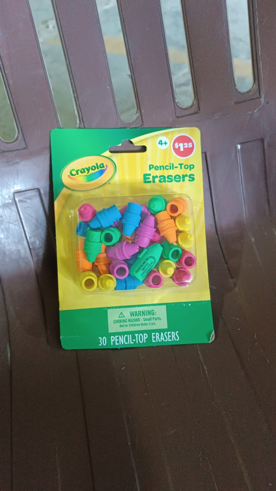 Pencil Top Eraser Rubber Erasers (1 Pc Mix Color)