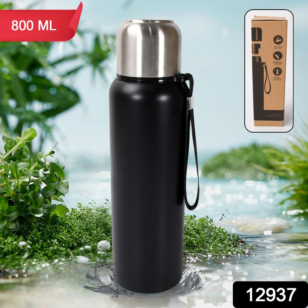 Stainless Steel Water Bottle Fridge Water Bottle Stainless Steel Water Bottle Leak Proof Rust Proof Cold Hot Thermos Steel Bottle Leak Proof Office Bottle Gym Home Kitchen Hiking Trekking Travel Bottle (1000ml800mlapprox 600ml)