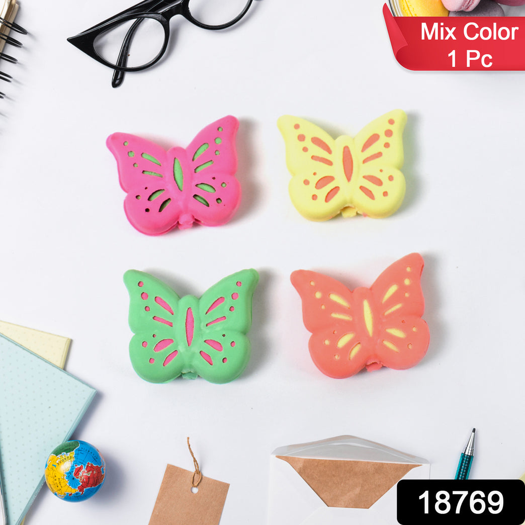 Butterfly Shape Eraser Rubber (1 Pc Mix Colour Design)