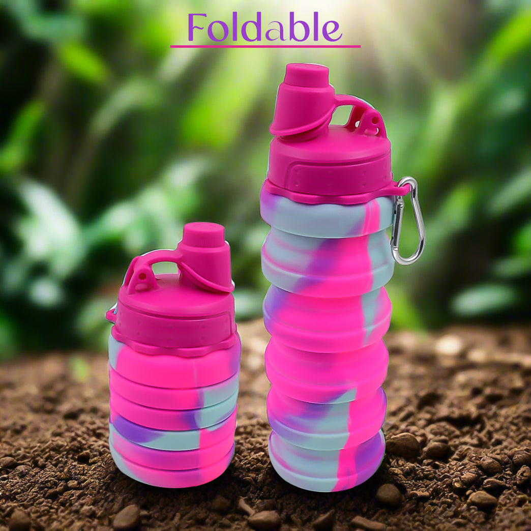 Silicone Foldable Water Bottle (1 Pc 24 Cm Foldable 500 Ml)