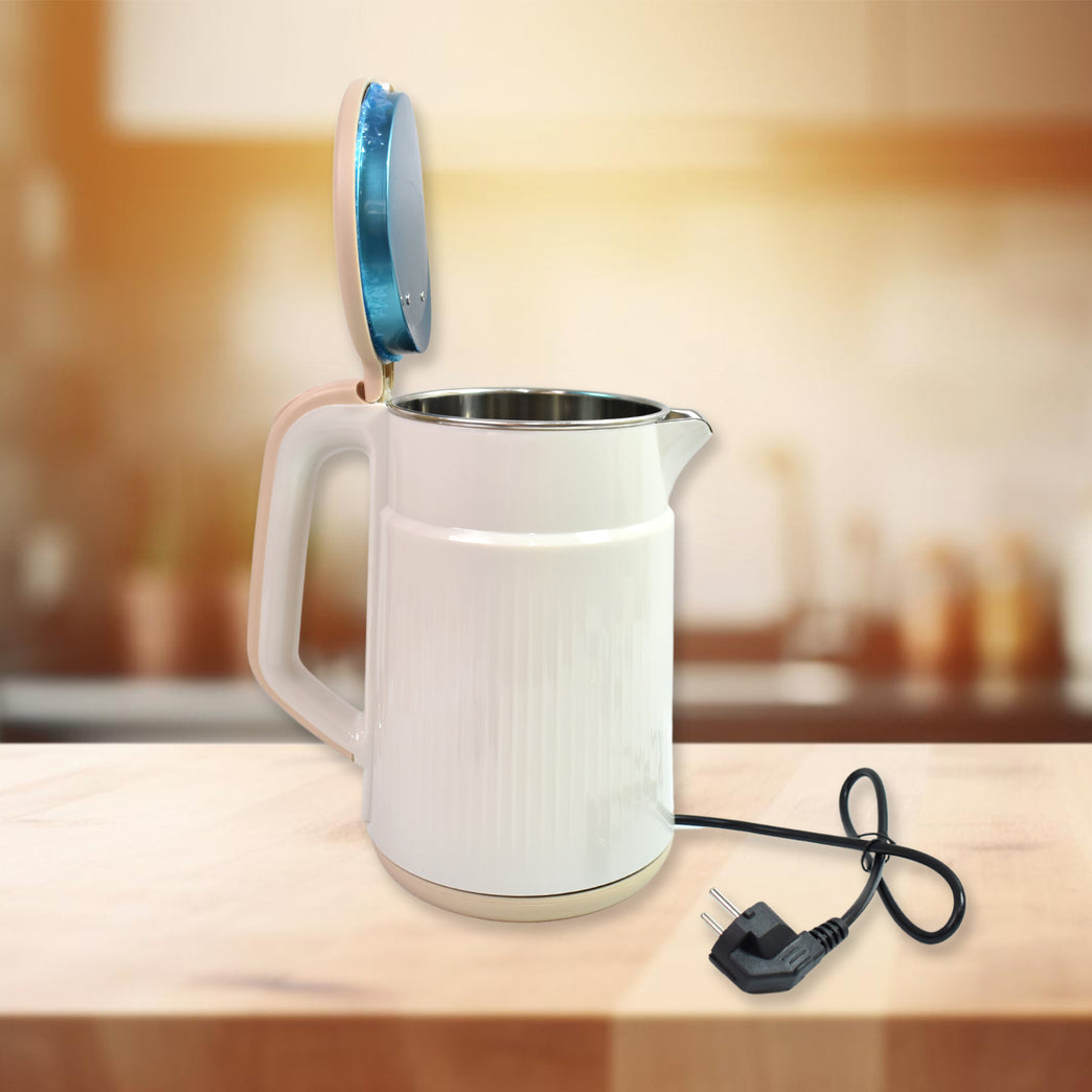 Double Wall Stainless Steel Electric Cordless Tea Kettle (1500w 2.3 Ltr.)
