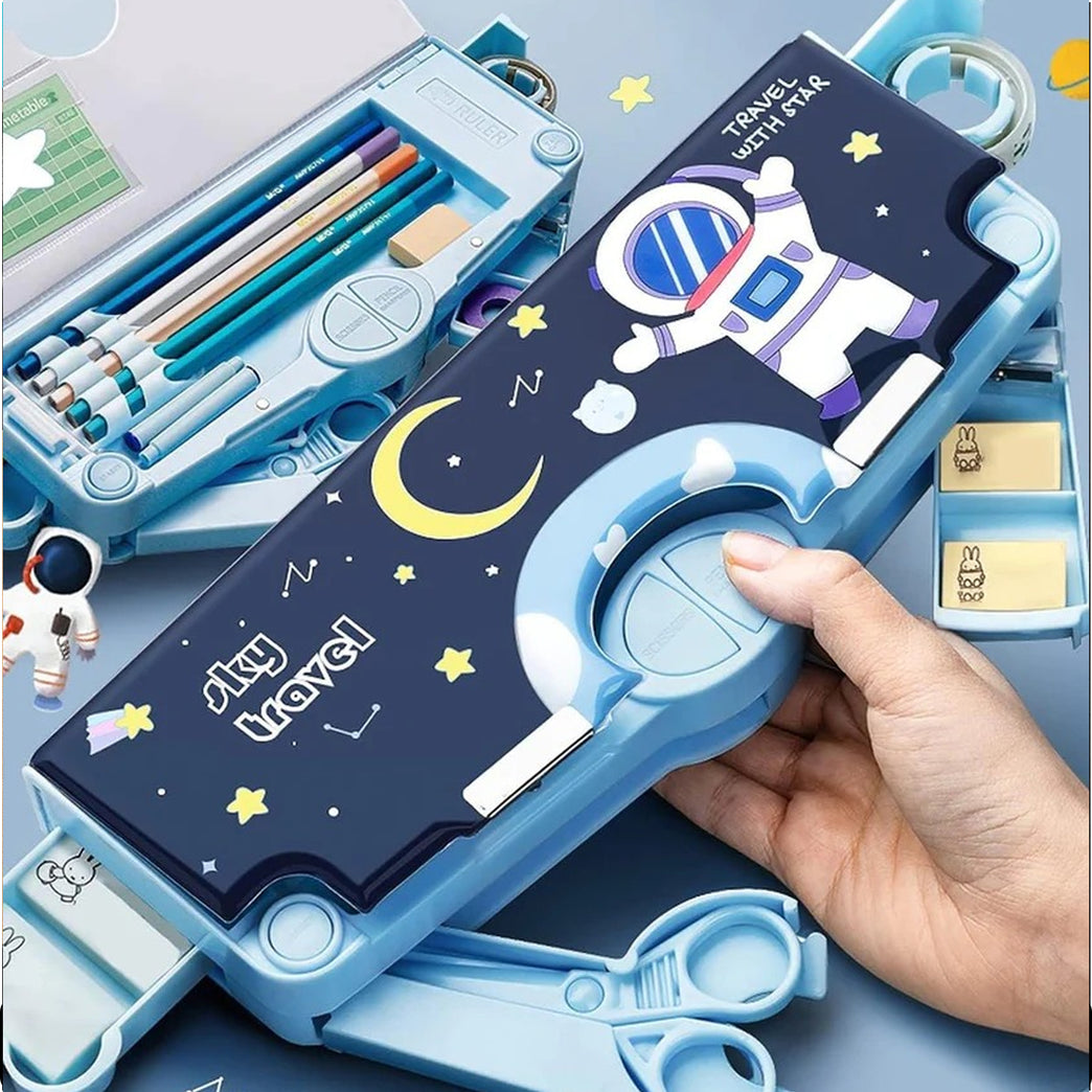 0052 Multifunctional Pencil Box For Kids Space Pencil Box For Boys Kids Pencil Box For Boys Girls Magnetic Pencil Box For Boys Pop Up Pencil Box Space Theme Return Gifts For Kids (Space Pencil Box)