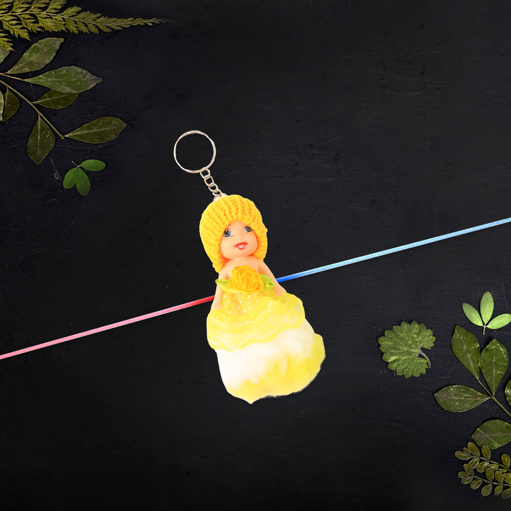 2-in-1 Kids Doll Rakhi Cum Keychain Stylish Soft Toy Rakhi For Raksha Bandhan Daily Use As Bag Or Key Ring