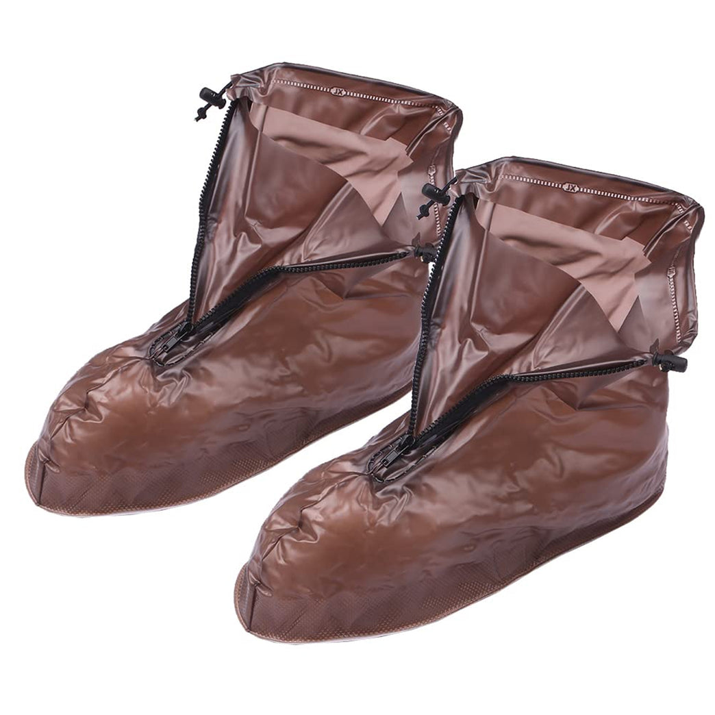 Plastic Shoes Cover Reusable Anti-slip Boots Zippered Overshoes Covers Transparent Waterproof Snow Rain Boots For Kids Adult Shoes For Rainy Season (1 Pair)