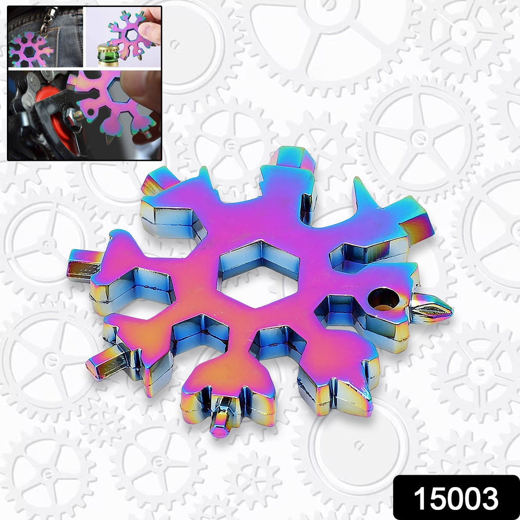 Durable Portable 18 In 1 Snowflake Multi-tool Snowflake Bottle Opener Flat Phillips Screwdriver Kit Wrench