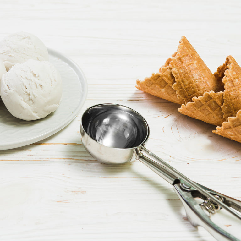 2408 Ice Cream Serving Scoop Stainless Steel Premium Quality Ice Cream Serving Spoon Scooper With Trigger Release ( Small )