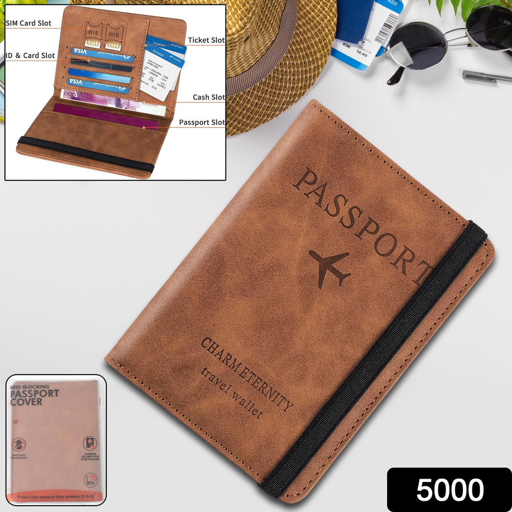 Passport Holder Cover Pu Leather Travel Wallet Case (1 Pc 1511 Cm)