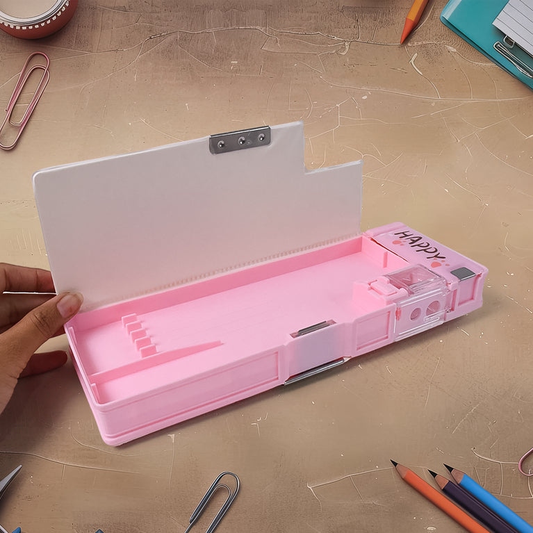 Magnetic Pencil Case Compass Box With Sharpener (1 Pc)