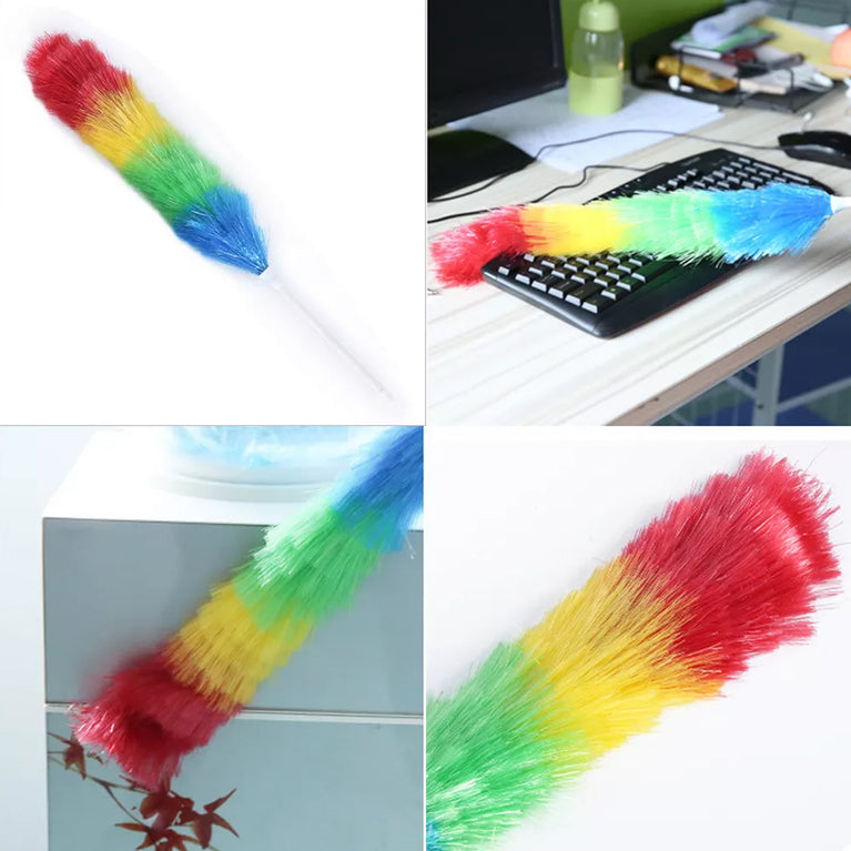 6321 Colorful Feather Duster Microfiber Duster For Cleaning Dusting Stick Dusting Brush