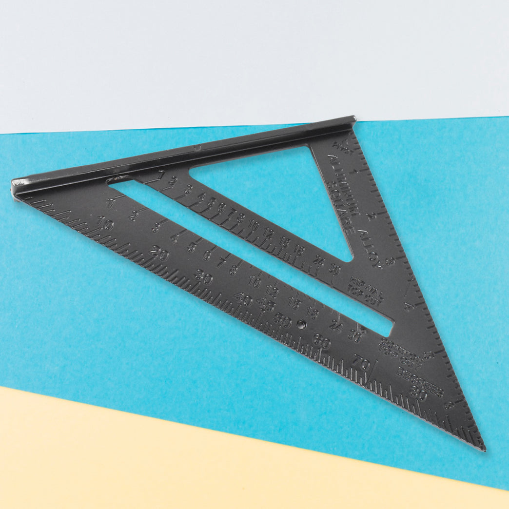 Double Side Scale Triangle Ruler Measurement Hand Tool (1 Pc Black)