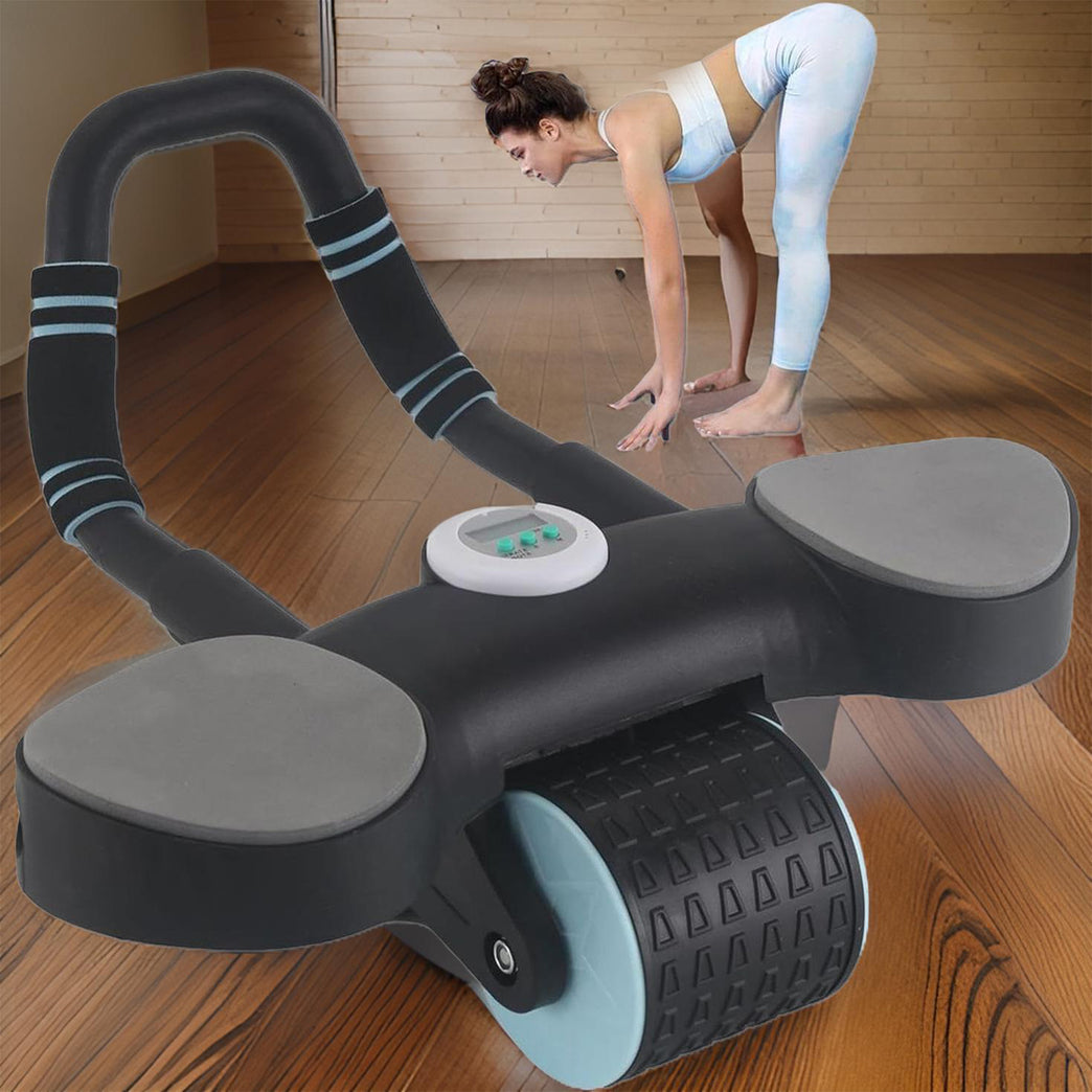 Abdominal Wheel Roller Widened Elbow Support Roller With Timer Skipping Rope (1 Set)
