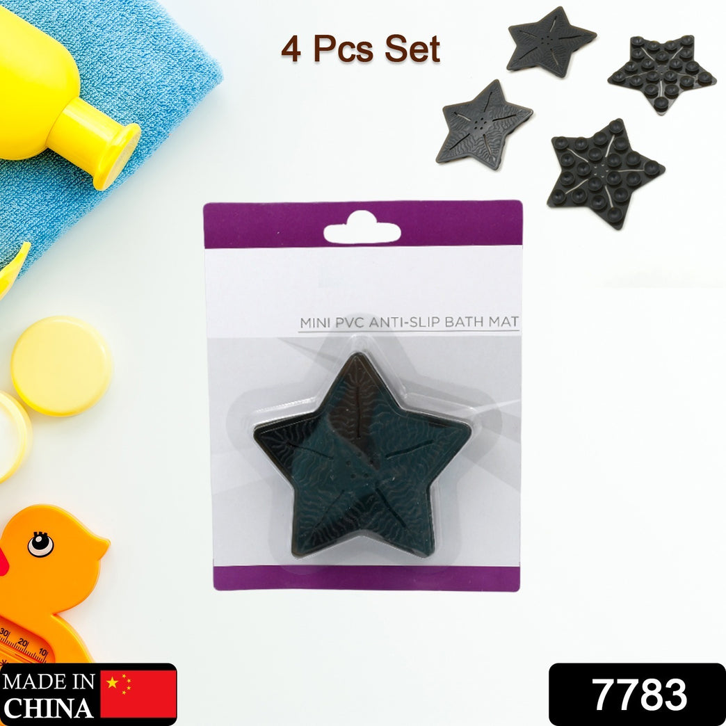 Mini Pvc Anti-slip Bat Mat Non Slip Baby Bath Mats Mini Child Safety Anti Slip Shower Mats Star Leaf Shaped For Kids (4 Pc Set)