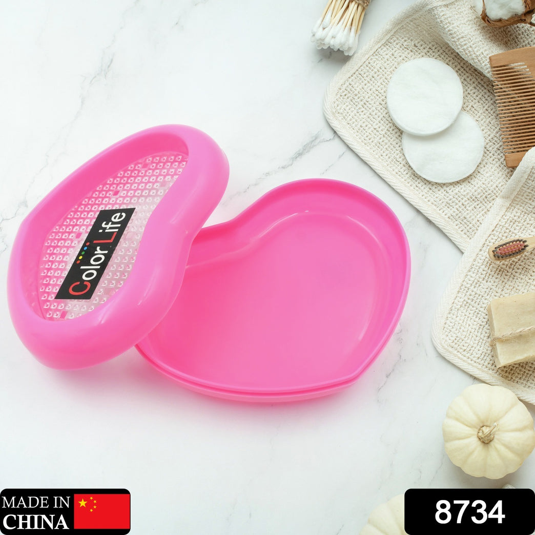 Bathroom Accessories Plastic Soap Case Soap Dish Soap Stand Plastic Soap Case Soap Holder Soap Dish For Bathroom Kitchen Sink (Oval Heart Shape Soap Case 1 Pc )
