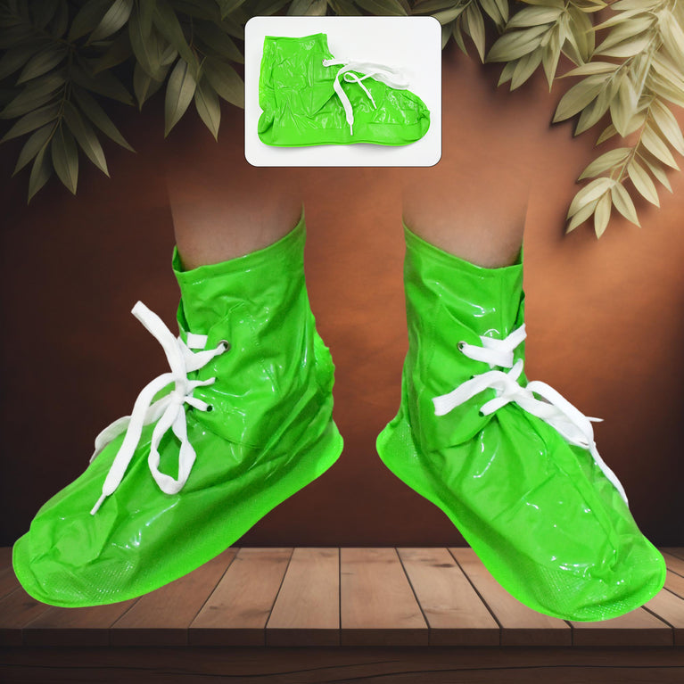 17962 Plastic Shoes Cover Reusable Anti-slip Boots Zippered Overshoes Covers  Shoe Laces Waterproof Snow Rain Boots For Kids  Adult Shoes For Rainy Season (1 Pair)