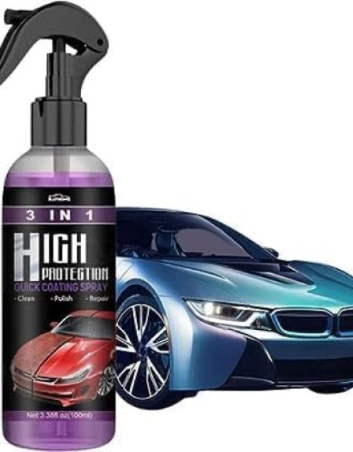 3 in 1 High Protection Car Quick Coating Spray, Car Rapid Ceramic Paint Coating, Nano Polishing Spray (Pack of 1)